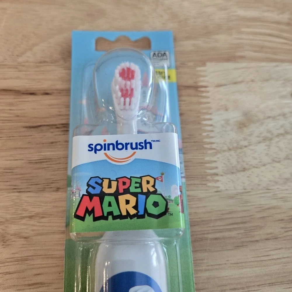 Super Mario Kids Spinbrush Electric Toothbrush Multi Color‎ Soft Bristles